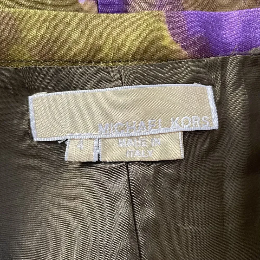 Michael Kors Silk‎ Wool Blend Pencil Skirt Sz 4 Gardenia Floral Print